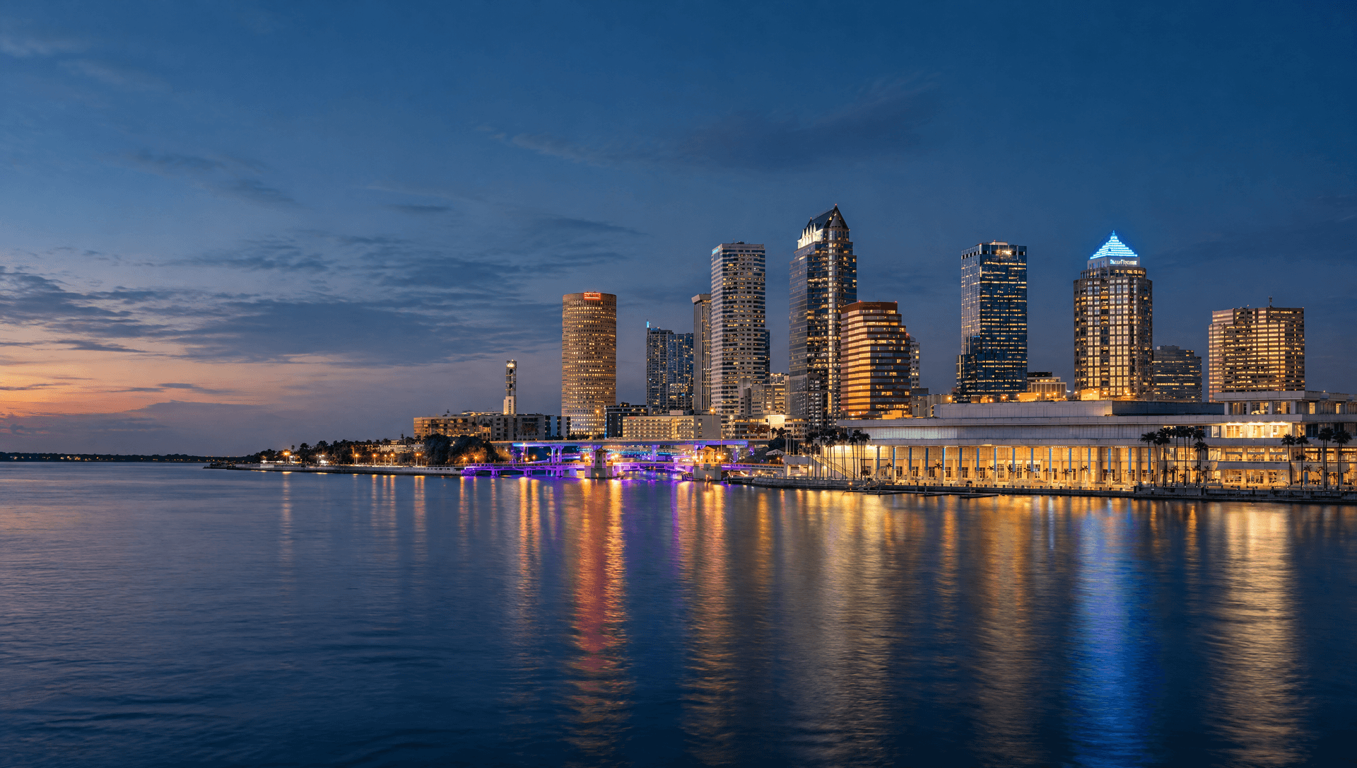 Photo illustration of Tampa's downtown riverfront.
